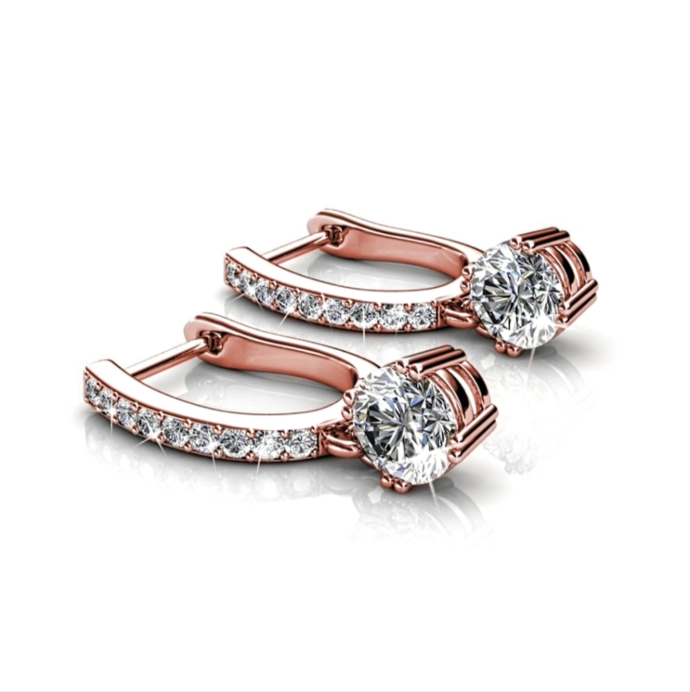 Cate & Chloe Rose gold Drop Earrings 18k white gold